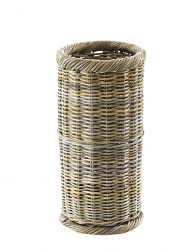 Schirmst�nder rund Rattan grau Schirmhalter Flechtware Naturprodukt Handarbeit