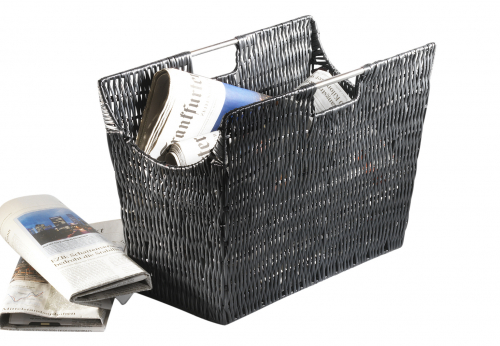 Zeitungsst�nder schwarz aus Kunststoffgeflecht