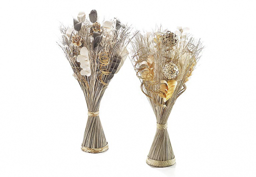 Deko-B�ndel 55 cm wei�-grau Kokosfaser 2-fach sortiert