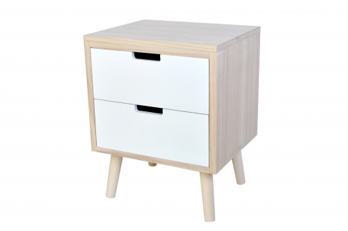 Kommode mit 2 Schubf�cher in natur-wei�