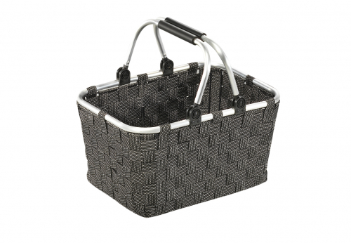 Einkaufskorb mit Klappb�gel aus Alu und Nylon black/white