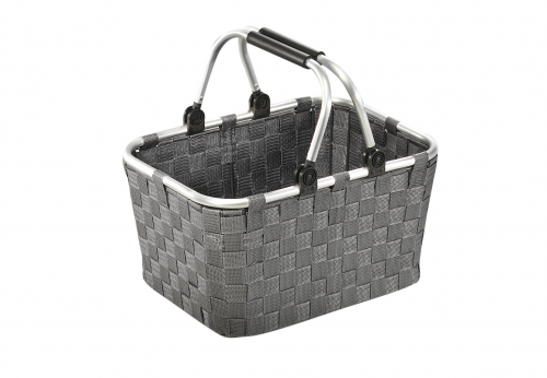 Einkaufskorb mit Klappb�gel aus Alu und Nylon grau