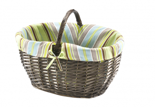 Einkaufskorb Weide mit Textil braun
