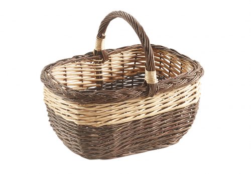 Einkaufskorb aus ungesch�lter Weide mit Henkelgriff