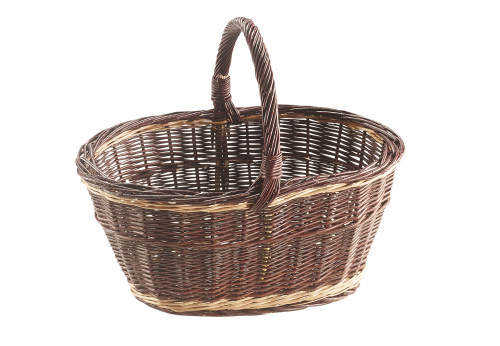 Einkaufskorb aus ungesch�lter Weide oval mit Henkelgriff