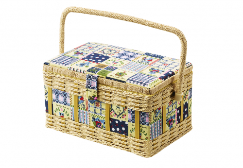 N�hkorb, rechteckig, natur mit Organisationseinsatz