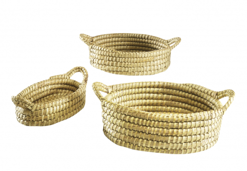 Dekoschale aus Gras oval S/3