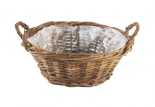 Pflanzgef�� ungesch�lte Weide rund Griffe mit Folie ausgeschl. Gr��e L