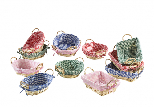 Dekoschalen Weide-Chipwood 12 fach sortier in rund oval eckig