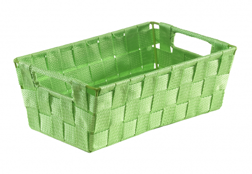 K�rbchen aus Nylon auf Metallger�st geflochten mit Griffl�chern gr�n