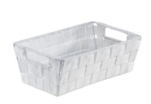 K�rbchen aus Nylon auf Metallger�st geflochten mit Griffl�chern wei�