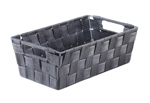 K�rbchen aus Nylon auf Metallger�st geflochten mit Griffl�chern grau