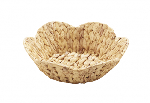 Dekoschale rund aus Wasserhyazinte mit Metallger�st in Form einer Blume S