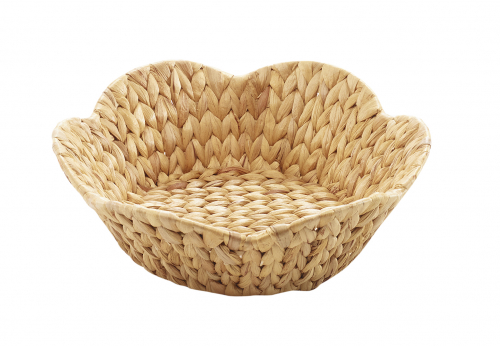 Dekoschale rund aus Wasserhyazinte mit Metallger�st in Form einer Blume L