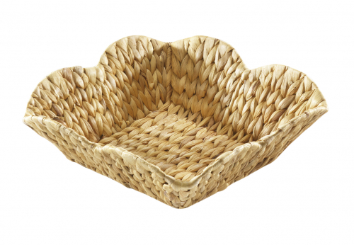 Dekoschale eckig aus Wasserhyazinte mit Metallger�st in Form einer Blume L