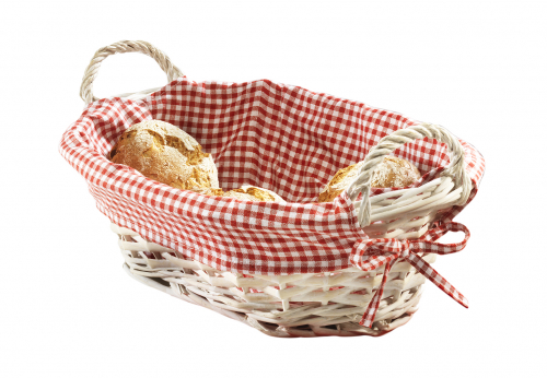 Dekoschale oval Weide white washed Textil