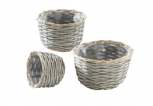 �bertopf aus Chipwood mit Folie ausgeschlagen rund S/3