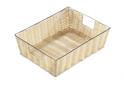 Dekoschale eckig aus Polyrattan