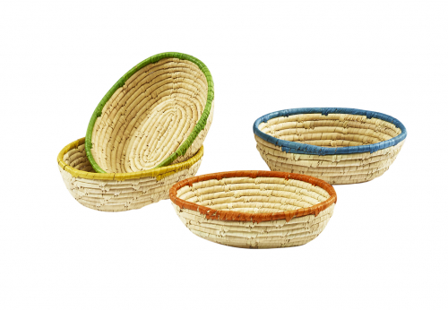 Dekoschale oval natur aus Palmblatt 4-fach sortiert