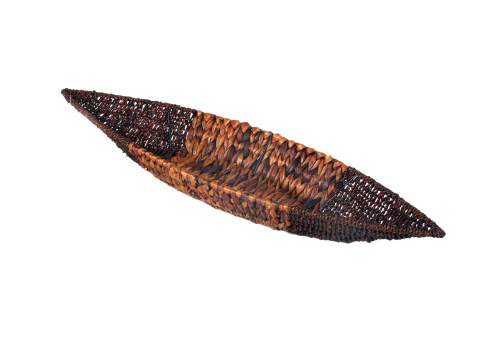 Dekoschale 2-farbig Schiffchenform Wasserhyazinthe/Seegras