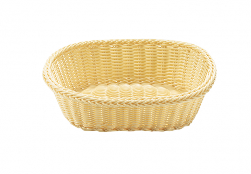 Dekoschale oval  aus Polyrattan naturfarben
