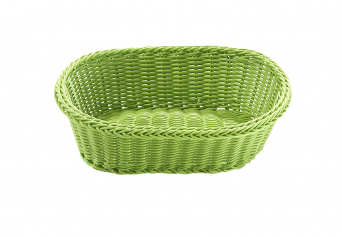 Dekoschale oval aus Polyrattan gr�nfarben