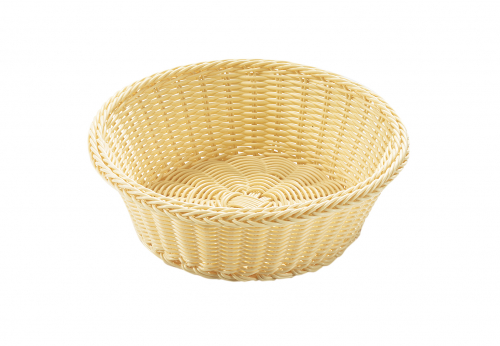 Dekoschale rund  aus Polyrattan naturfarben