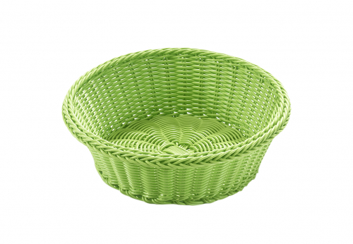 Dekoschale rund  aus Polyrattan gr�nfarben