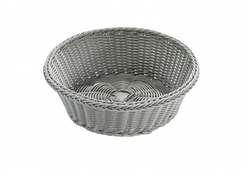 Dekoschale rund  aus Polyrattan graufarben