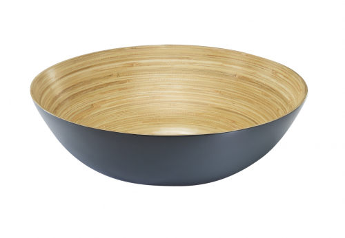 Dekosch�ssel aus Bambus rund natur innen und grau au�en