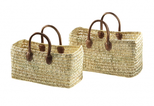 Palmtasche,eckig, licht, Ledergr., Set/2