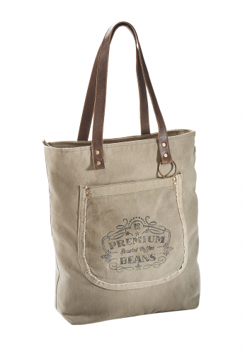Vintage Tasche aus Canvas und Leder  Premium mit Lederhenkel