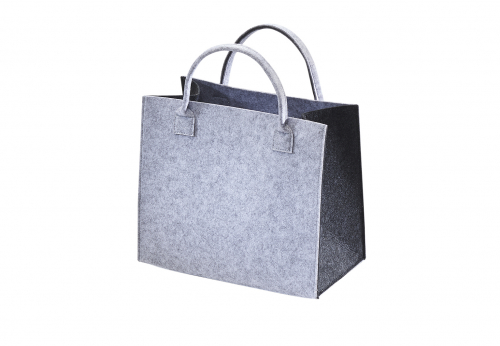 Filztasche hellgrau mit dunkelgrauen Seiten