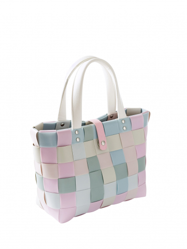 Shopper CANDY SMALL aus PE mit PU Henkeln und Verschluss