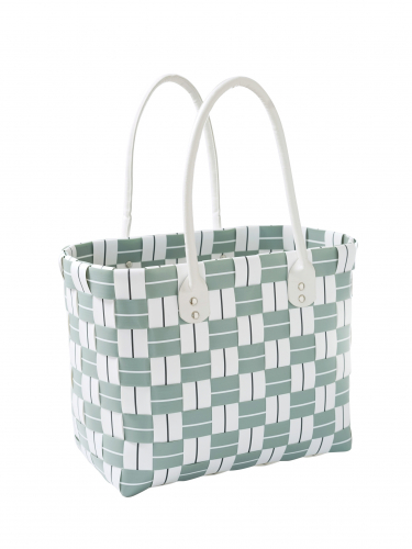 Shopper STRIPES XL aus PE mit PU Henkeln