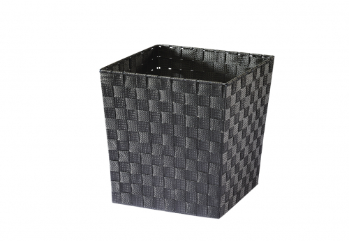 Papierkorb quadratisch schwarz aus Nylon mit Metallrahmen