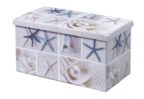 Sitztruhe SEESTERN faltbar 76x40x40 mit Kunstleder bezogen inkl. Deckel