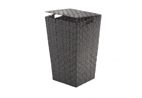 W�schebeh�lter quadratisch black white aus Nylon mit Metallrahmen