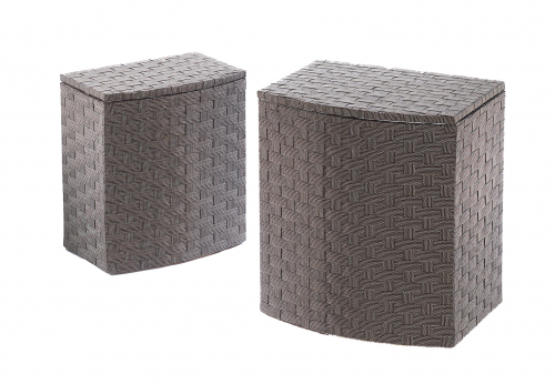 W�schebeh�lter halbrund brown sugar Nylon mit Nylondeckel S/2