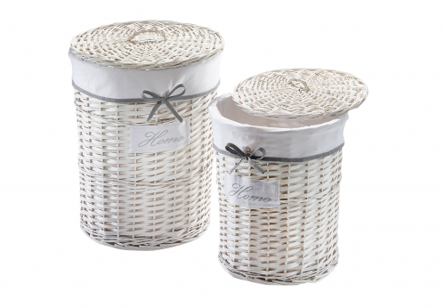 W�schebeh�lter rund wei� Weide S/2