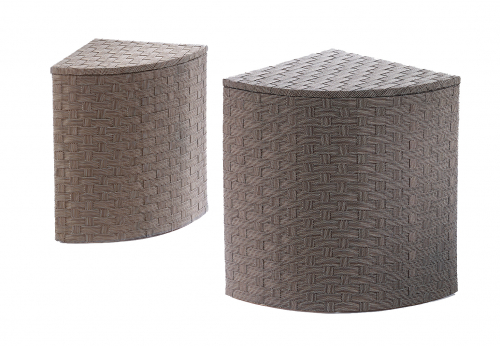 Eckw�schebeh�lter aus Nylon brown sugar mit Deckel aus geflochtenen Nylon