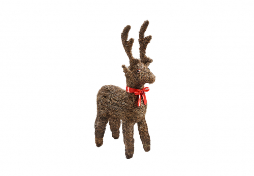 Rentier aus Rattan auf Metallger�st braun klein