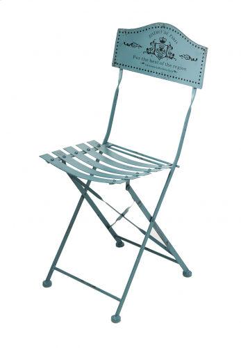 Stuhl aus Metall vintage t�rkis H�he 88 cm