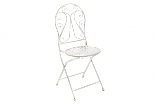 Klappstuhl aus Metall in der Farbe wei�