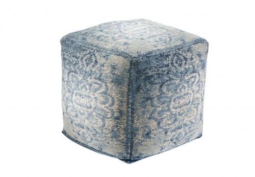 Sitzpouf aus indischem Webstoff BLUE 45x45x45 cm