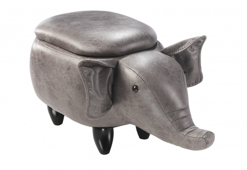 Hocker ELEPHANT grau  mit Staufach