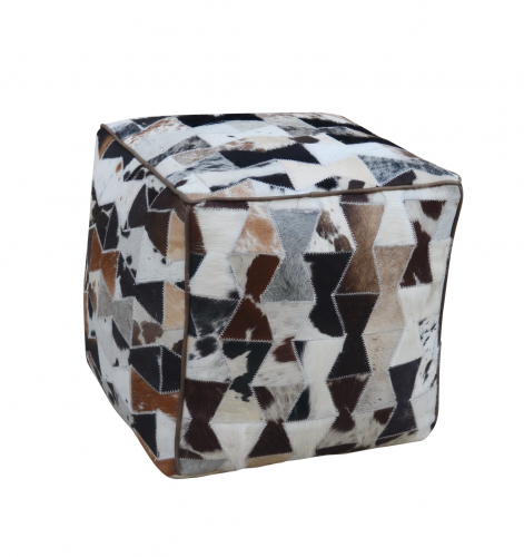 Sitzw�rfel COW quadratisch aus Kuhfellflicken