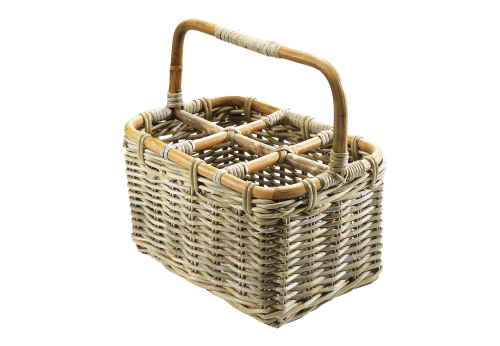Flaschentr�ger 6-teilig aus Rattan kubu