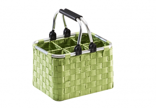 Flaschentr�ger f�r 6 Flaschen Metallrahmen mit Nylon in gr�n