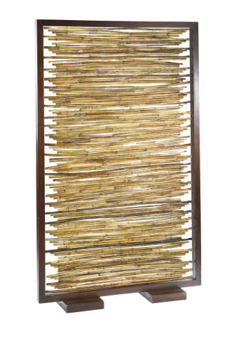 Paravent aus Bambus mit Holzrahmen